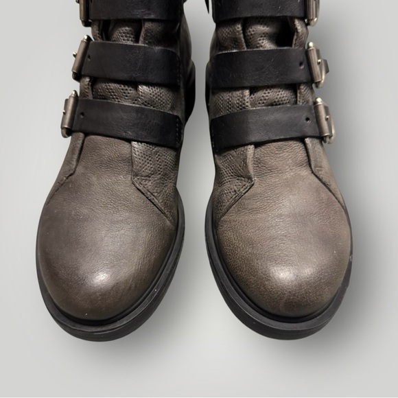 MIZ MOOZ - Leather Buckle Straps Ankle Boots Crescent - Gray - EU 37 US 6.5 - 7 - Picture 3 of 12